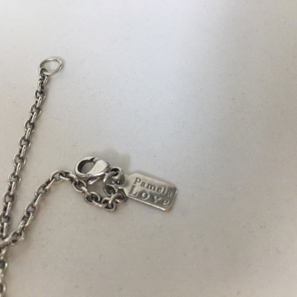 Pamela love antiquated silver necklace with tooth / horn w Onyx - Picture 3 of 7